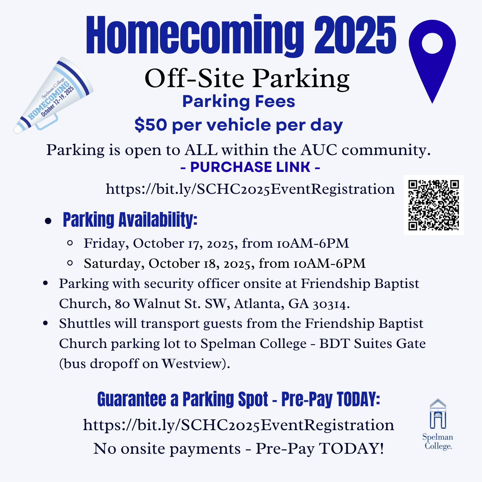 2025 Homecoming Off-campus Parking