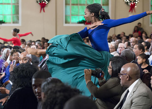 Dancing students in Sisters Chapel