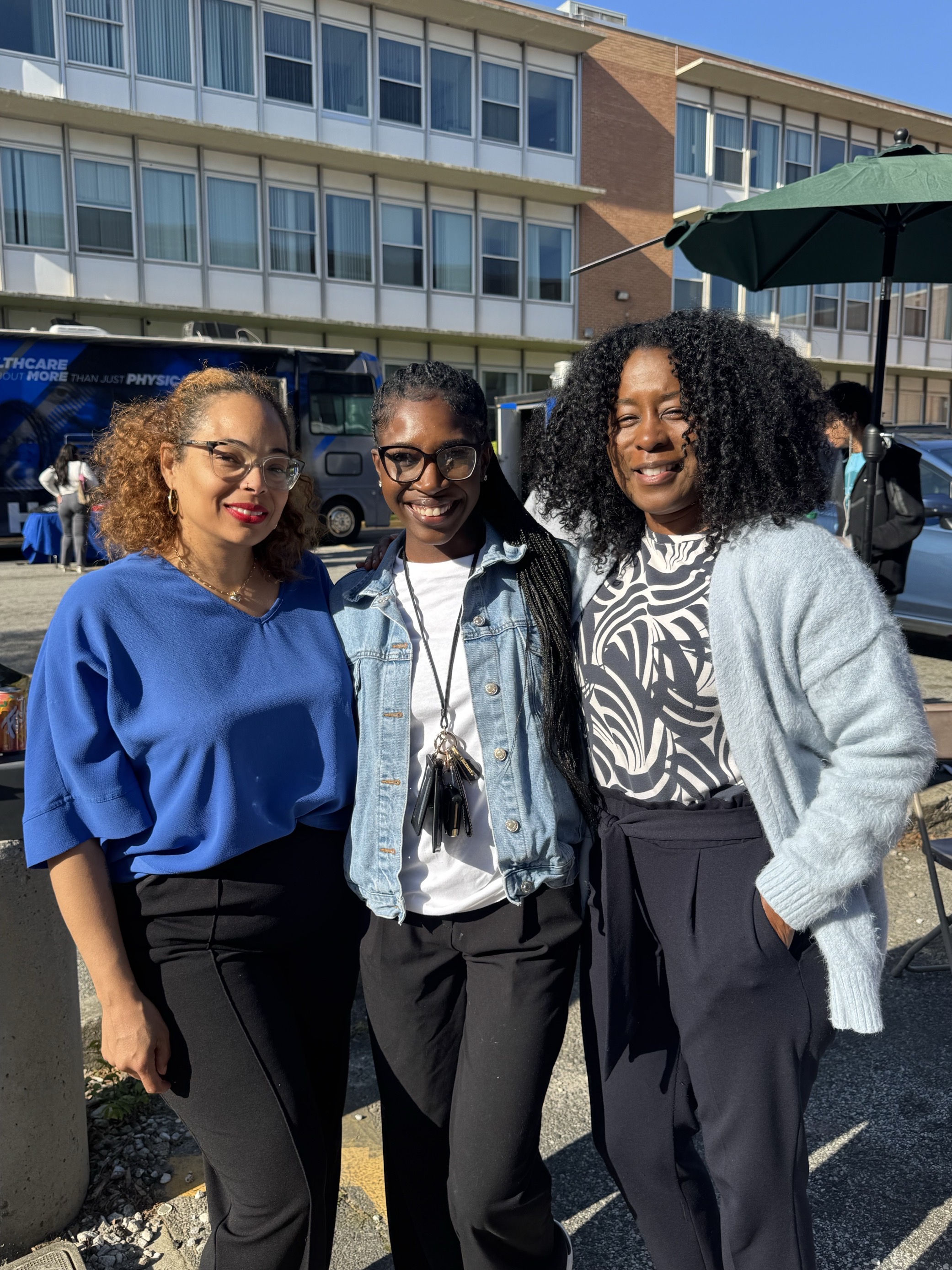 Jaray Mazique, Paula Dobbs, and India Ward at Morehouse College