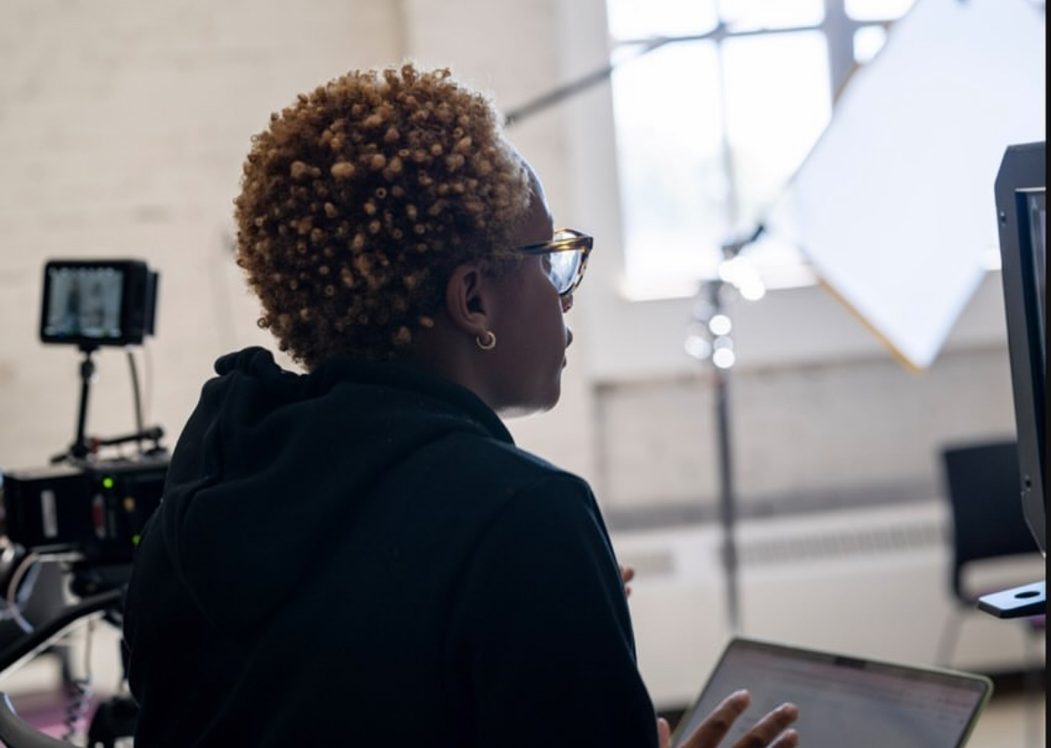 Spelman Senior Nia Rae Lambert on Set