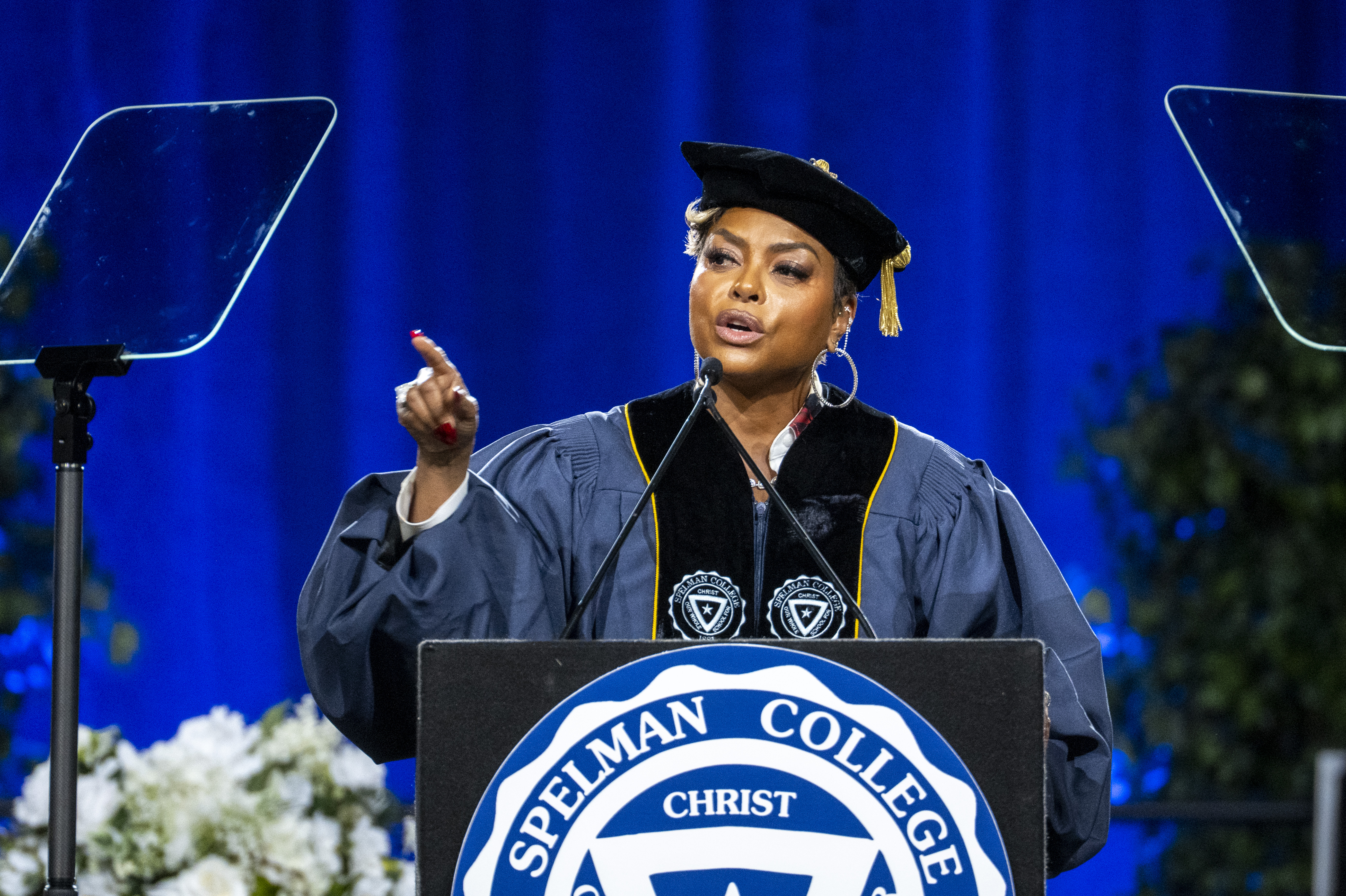 Taraji P. Henson giving speech at Commencement