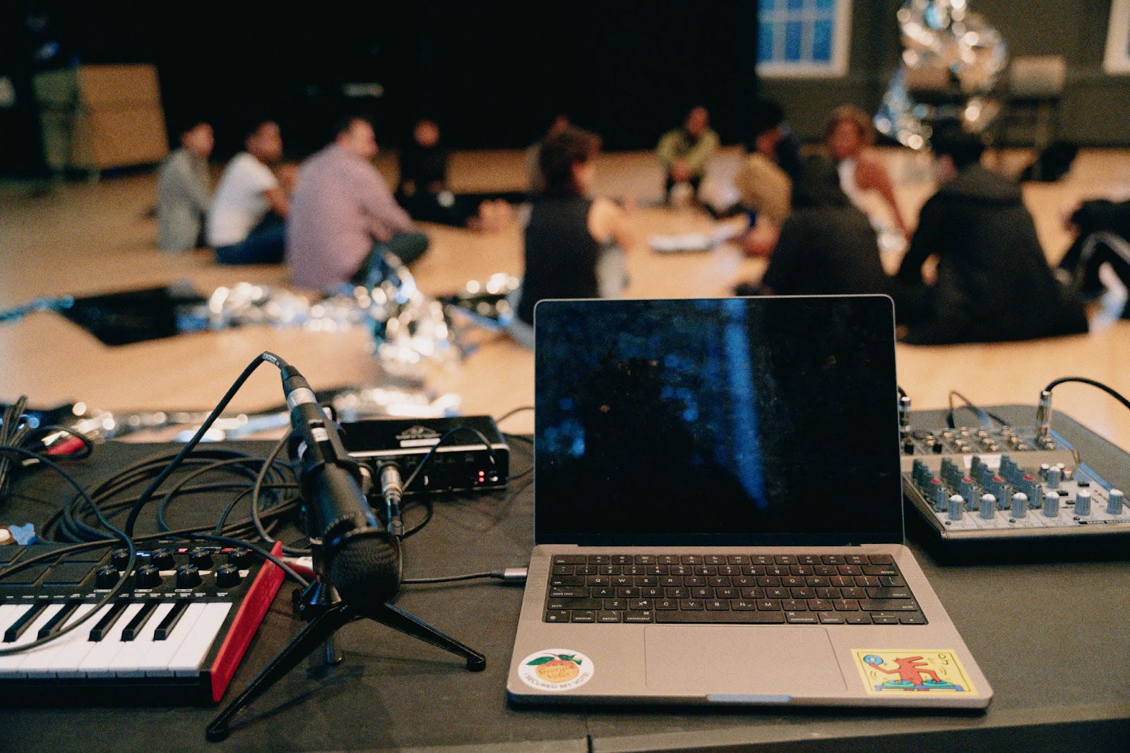 Technology set up in Lang's dance class
