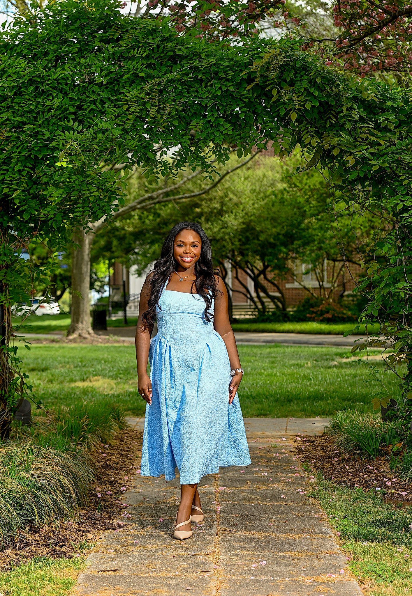 Lauren Forney in blue dress
