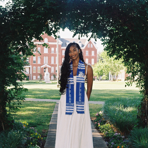 Journei Ferguson Under Alumnae Arch