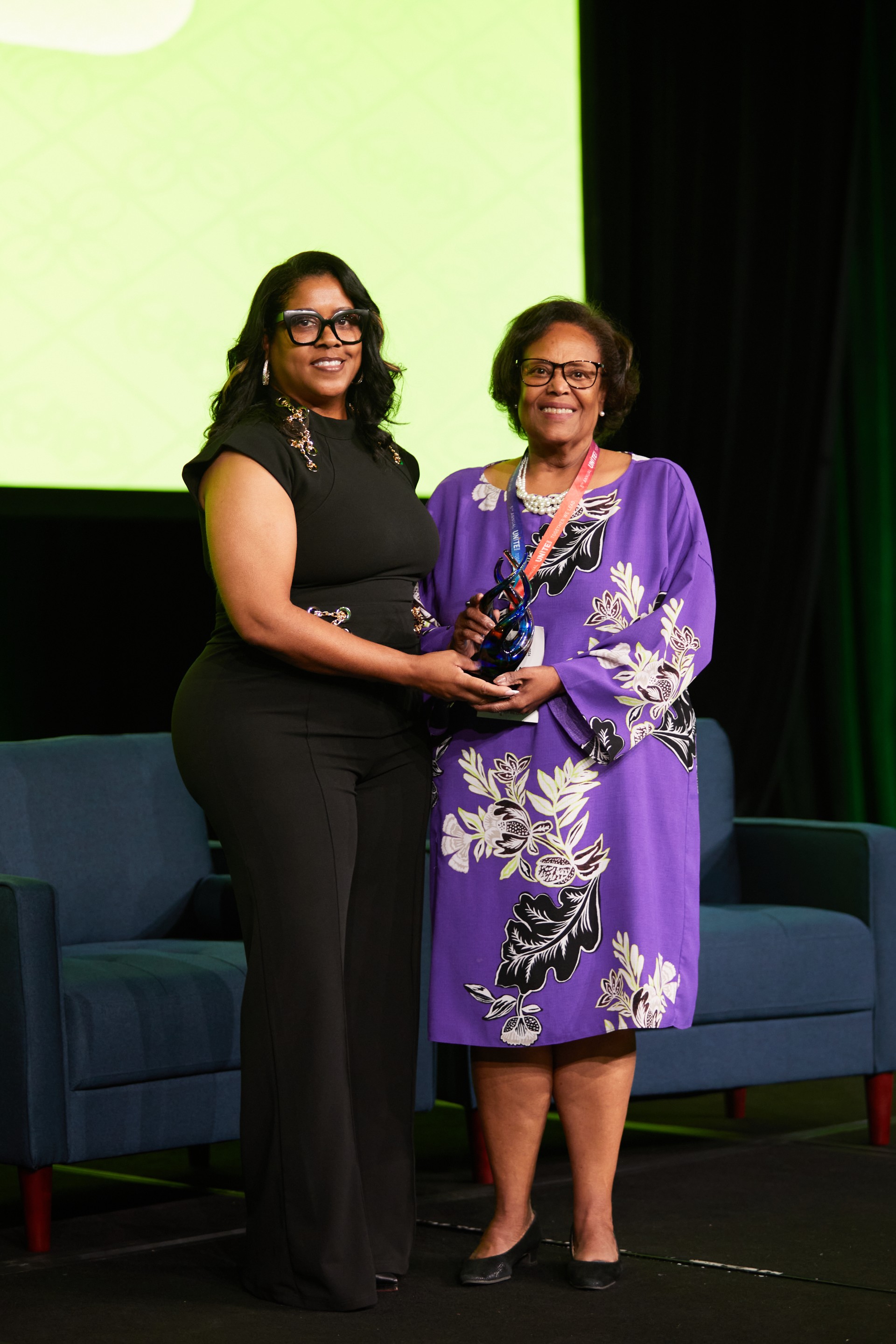 Burnett with her Award