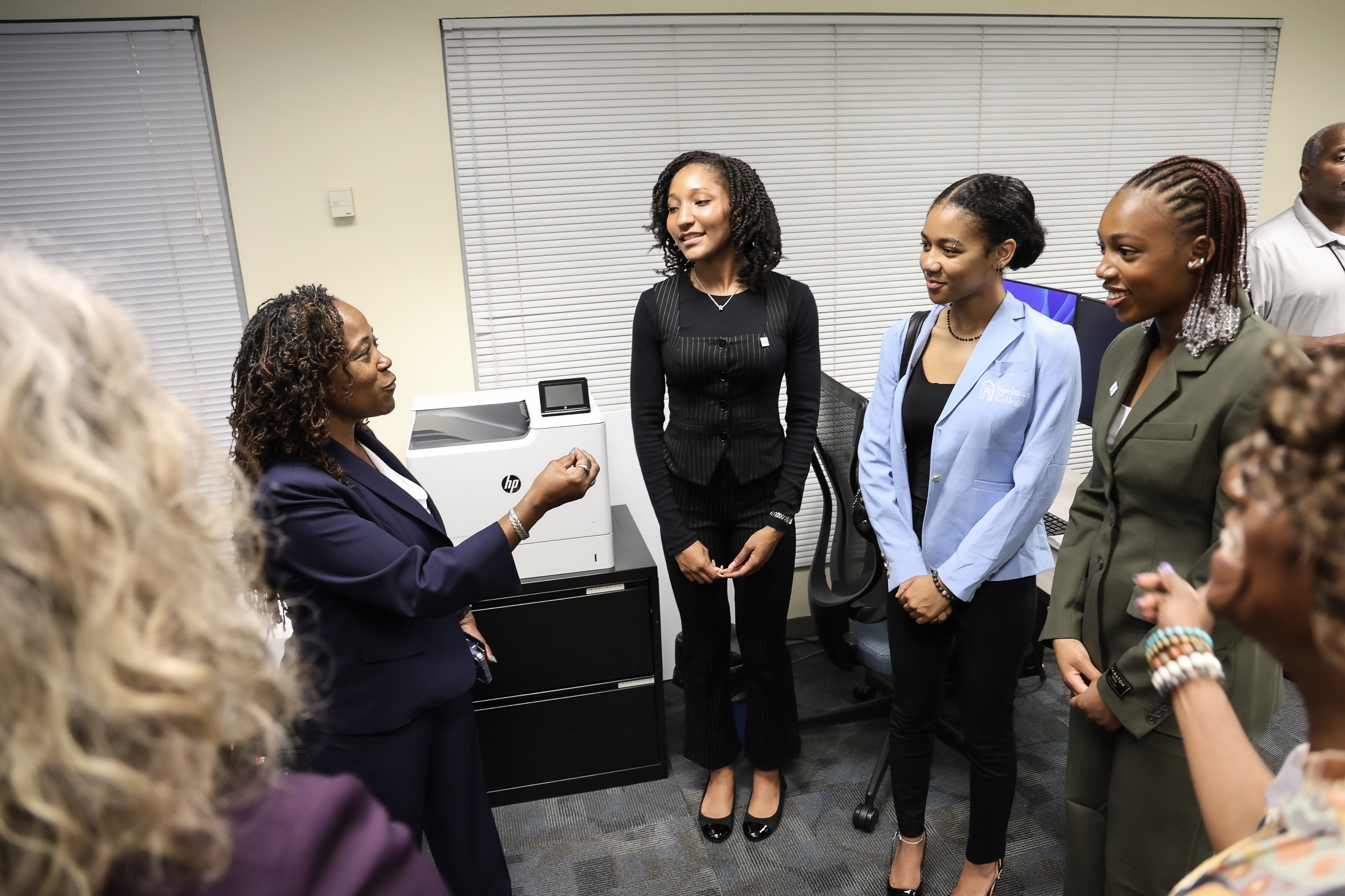Dr. Howard talking with SPEAR students